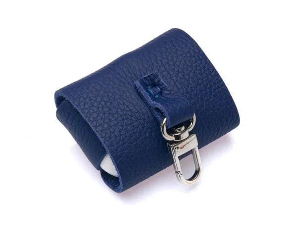 westpolo poine genuine leather apple airpods pro protection case – blue gallery img 2
