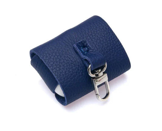 westpolo poine genuine leather apple airpods pro protection case – blue gallery img 2