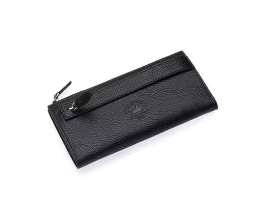 Westpolo Rice Large Card Capacity Unisex Genuine Leather Horizontal Wallet Card Holder with Phone Compartment (3760)