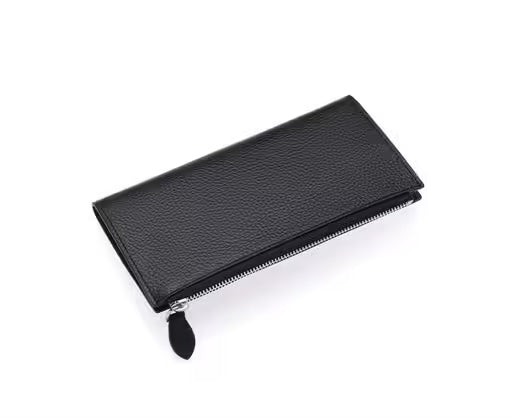 Portefeuille horizontal unisexe Westpolo Rice en cuir véritable, grande capacité, avec compartiment pour téléphone (3760) 