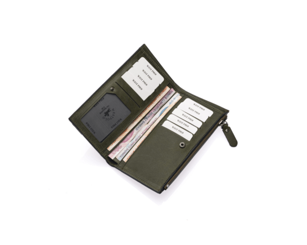 Westpolo Rice Large Card Capacity Unisex Genuine Leather Horizontal Wallet Card Holder with Phone Compartment (3760C)