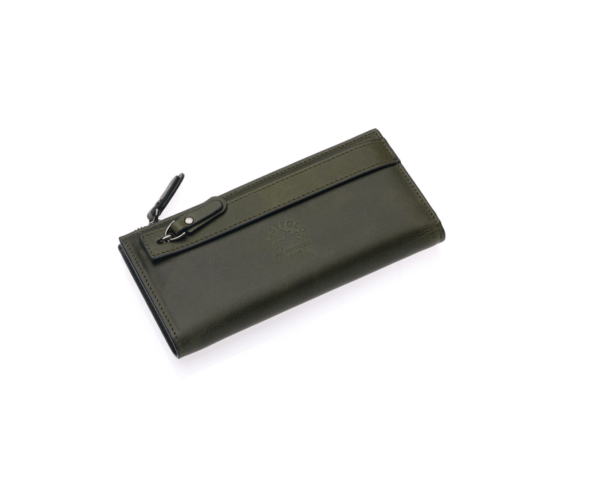 محفظة ويستبولو رايس كبيرة الحجم للجنسين مصنوعة من الجلد الطبيعي مع حامل بطاقات أفقي مع حجرة للهاتف (3760C) 