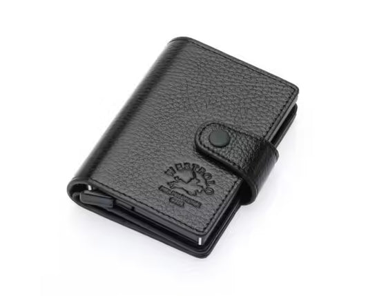 Portefeuille unisexe vintage Westpolo Robin en cuir véritable grainé (5710) 