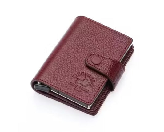 Portefeuille unisexe vintage Westpolo Robin en cuir véritable grainé (5710) 