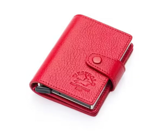 Portefeuille unisexe vintage Westpolo Robin en cuir véritable grainé (5710) 