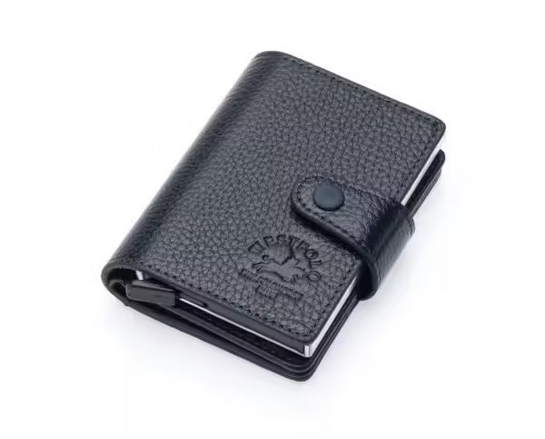 Westpolo Robin Genuine Tumbled Leather Unisex Vintage Mechanism Wallet (5710)