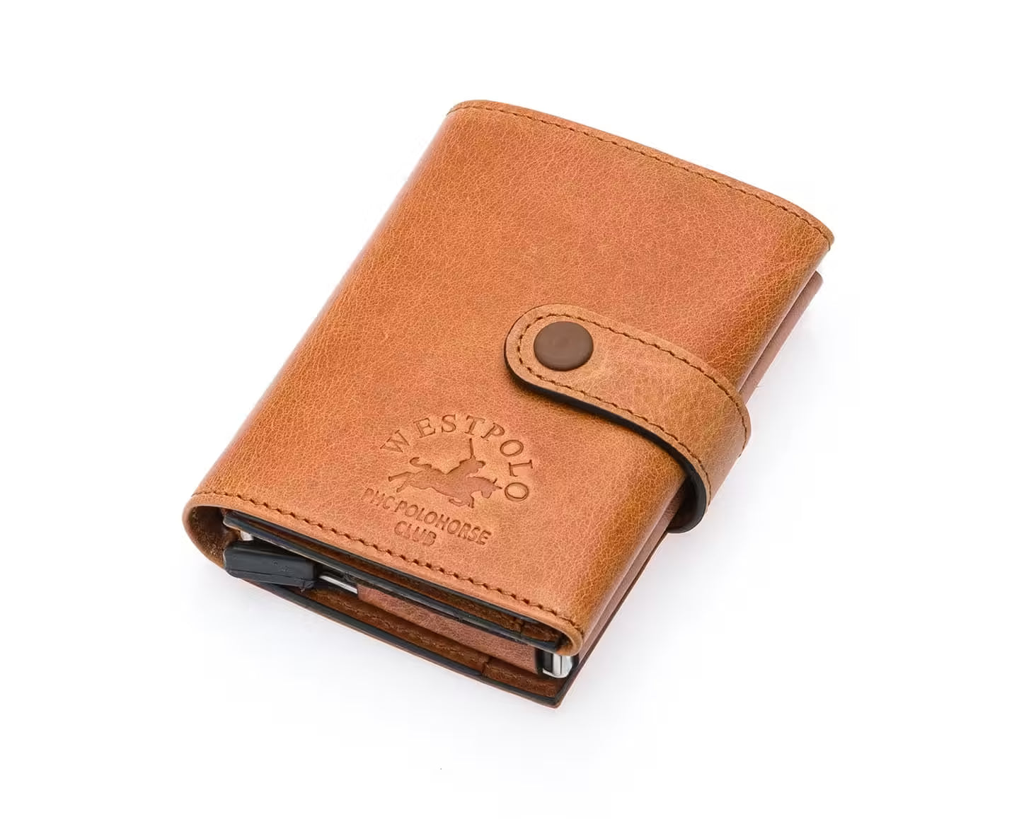 Westpolo Robin Genuine Tumbled Leather Unisex Vintage Mechanism Wallet (5790)