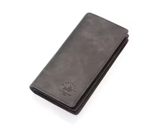 Portefeuille long unisexe Westpolo Rocco en cuir véritable grainé avec de nombreux compartiments pour cartes de crédit (2728) 