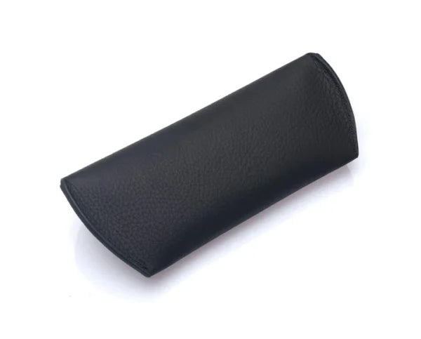 westpolo sunset genuine leather magnet glasses case – black gallery img 1