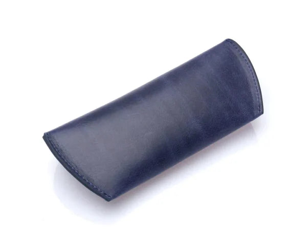 westpolo sunset genuine leather magnet glasses case – blue gallery img 1