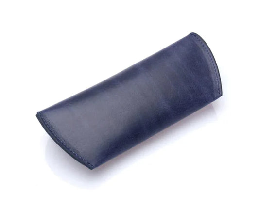 westpolo sunset genuine leather magnet glasses case – blue gallery img 1