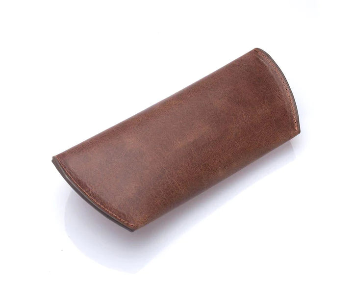 westpolo sunset genuine leather magnet glasses case – brown gallery img 2