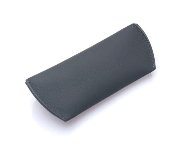 westpolo sunset genuine leather magnet glasses case – gray gallery img 1