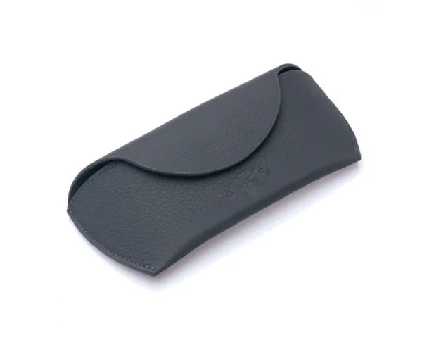 westpolo sunset genuine leather magnet glasses case – gray gallery img 2