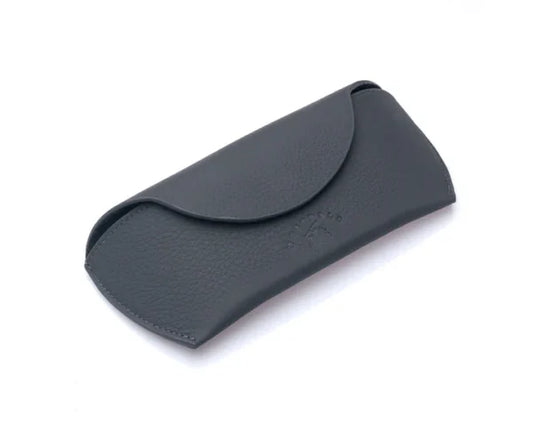 westpolo sunset genuine leather magnet glasses case – gray gallery img 2