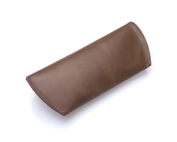 westpolo sunset genuine leather magnet glasses case – khaki gallery img 1