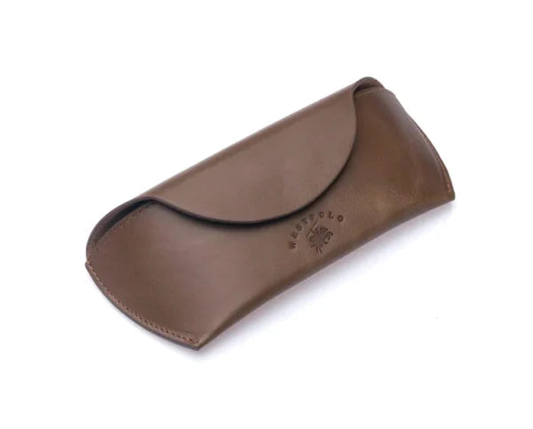westpolo sunset genuine leather magnet glasses case – khaki gallery img 2