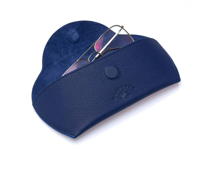 westpolo sunset genuine leather magnet glasses case – navy blue featured img