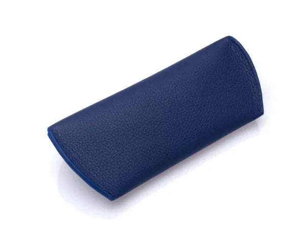 westpolo sunset genuine leather magnet glasses case – navy blue gallery img 1