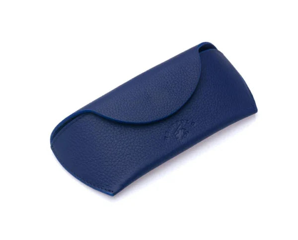 westpolo sunset genuine leather magnet glasses case – navy blue gallery img 2