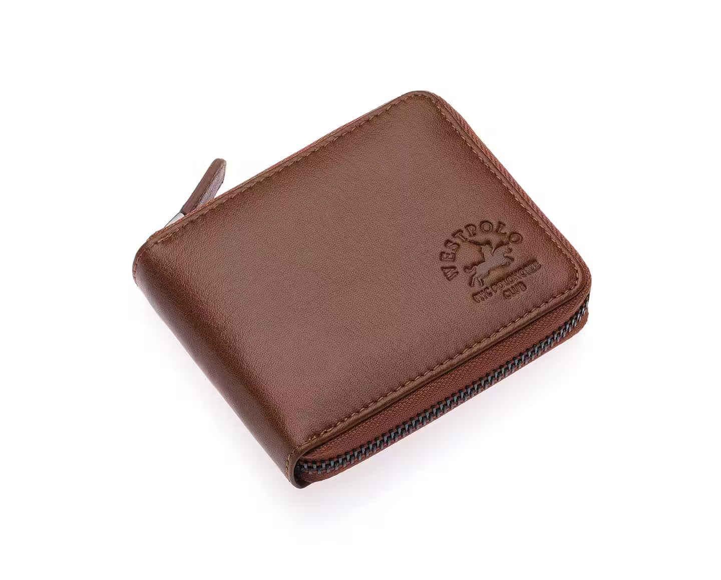 Westpolo Tiger Unisex Genuine Tumbled Leather Wallet Card Holder With Abundant Credit Card Compartment (2743)