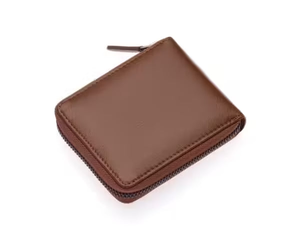Westpolo Tiger Unisex Genuine Tumbled Leather Wallet Card Holder With Abundant Credit Card Compartment (2743)