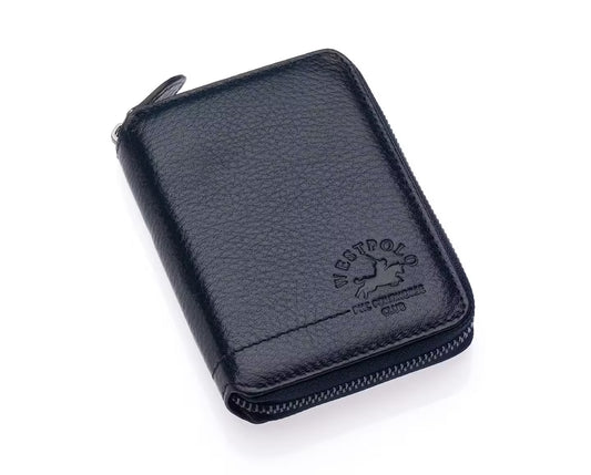 Westpolo Vega Big Card Holder Zippered Unisex Genuine Leather Wallet (1695)