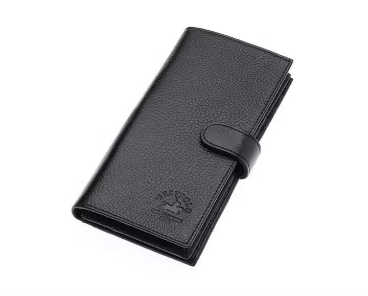 Westpolo Wizard Genuine Antique Leather Phone Compartment Unisex Flip Wallet (877P)