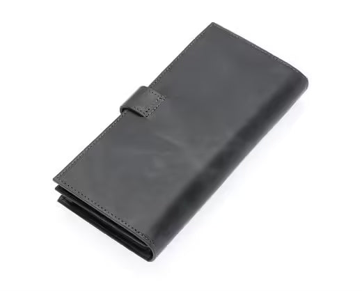 Portefeuille unisexe à rabat Westpolo Wizard en cuir véritable antique avec compartiment pour téléphone (877PC) 