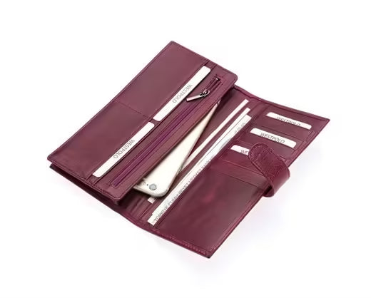 Portefeuille unisexe à rabat Westpolo Wizard en cuir véritable antique avec compartiment pour téléphone (877PC) 