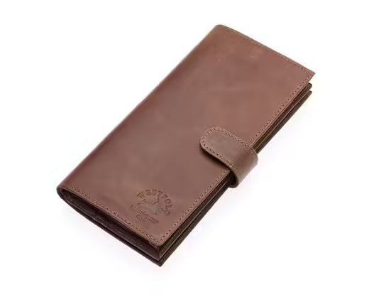 Portefeuille unisexe à rabat Westpolo Wizard en cuir véritable antique avec compartiment pour téléphone (877PC) 