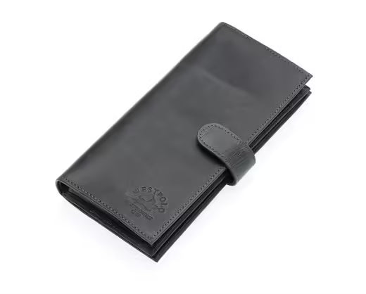 Portefeuille unisexe à rabat Westpolo Wizard en cuir véritable antique avec compartiment pour téléphone (877PC) 