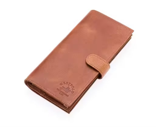 Portefeuille unisexe à rabat Westpolo Wizard en cuir véritable antique avec compartiment pour téléphone (877PC) 