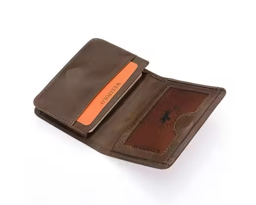 Porte-cartes unisexe Westpolo Woody Crazy Tumbled en cuir véritable (1024)
