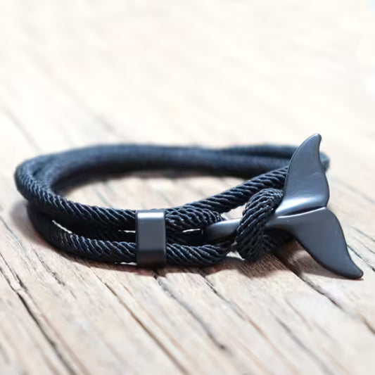 Bracelet unisexe en corde viking à queue de baleine (EGBT266)