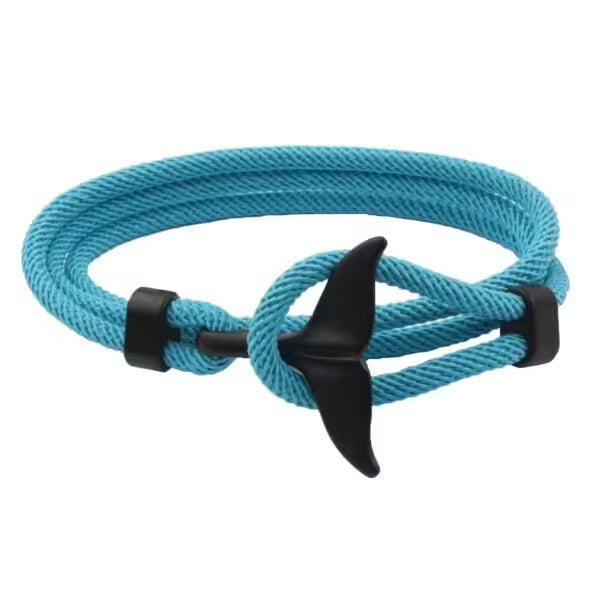 Bracelet unisexe en corde viking à queue de baleine (EGBT266)