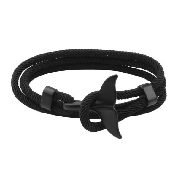 Bracelet unisexe en corde viking à queue de baleine (EGBT266)