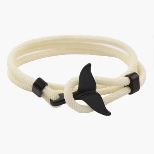Bracelet unisexe en corde viking à queue de baleine (EGBT266)