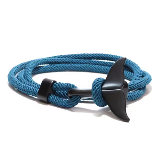 Bracelet unisexe en corde viking à queue de baleine (EGBT266)