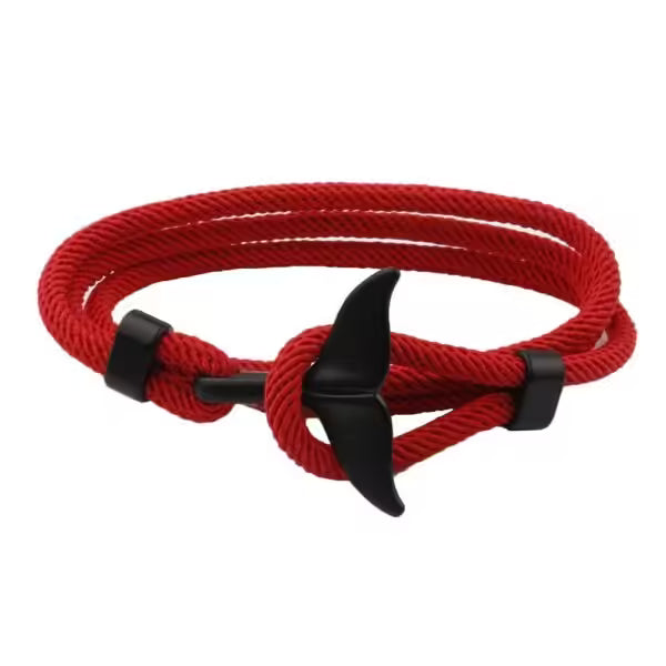 Bracelet unisexe en corde viking à queue de baleine (EGBT266)