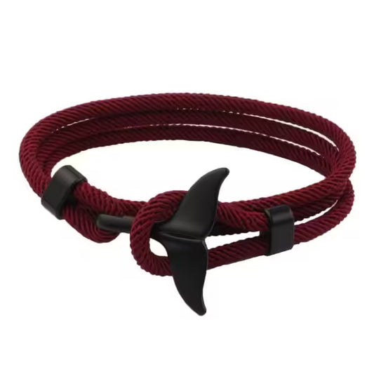 Bracelet unisexe en corde viking à queue de baleine (EGBT266)