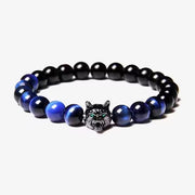 Bracelet unisexe en perles mates en forme de loup (EGBT182)