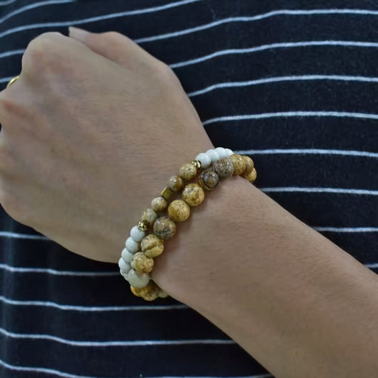 مجموعة أساور من الخرز الخشبي (EGBT197)