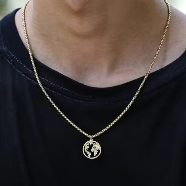 قلادة خريطة العالم للجنسين (EGN009)