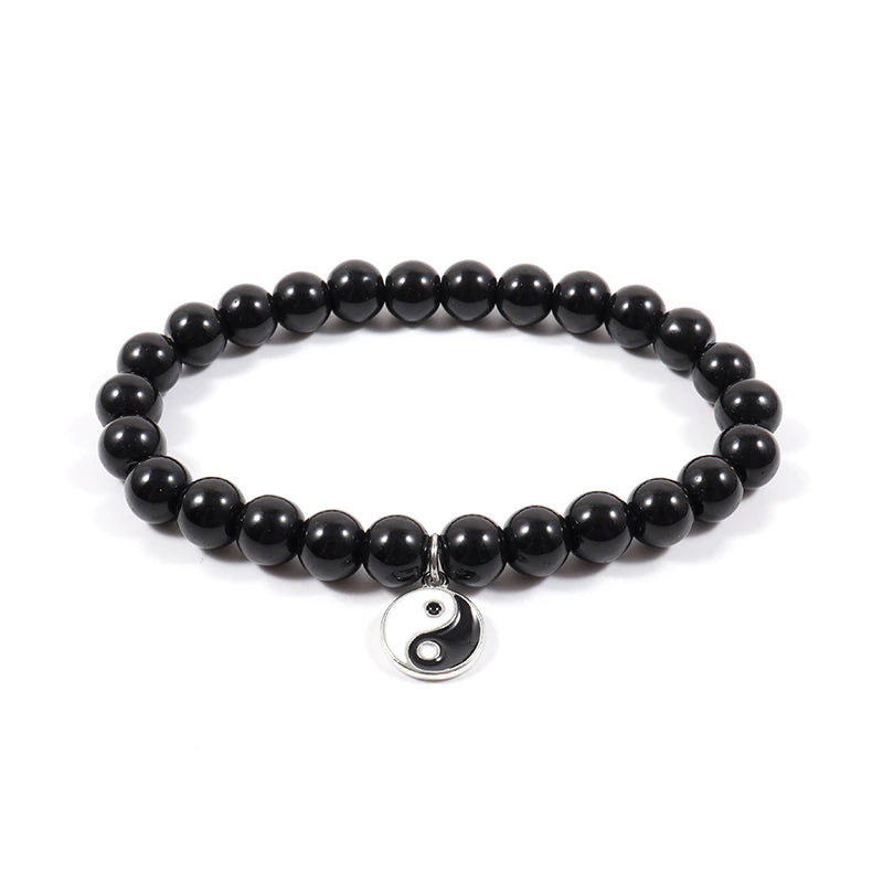 Bracelet de perles signe Yin Yang (EGBT006)