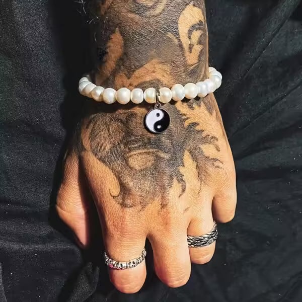 Bracelet de perles signe Yin Yang (EGBT006)