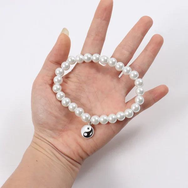 Bracelet de perles signe Yin Yang (EGBT006)