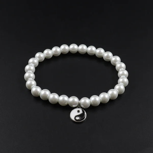 Bracelet de perles signe Yin Yang (EGBT006)