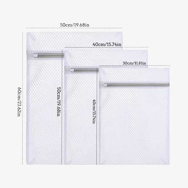 3Pcs Zippered Mesh Laundry Bags - Coarse Net Polyester Laundry Wash Bags for Washing Machines & Bra Protection