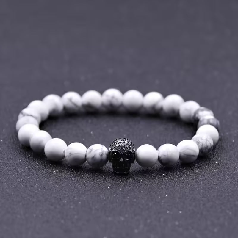 Zircon Skull Beads Bracelet (EGBT041)